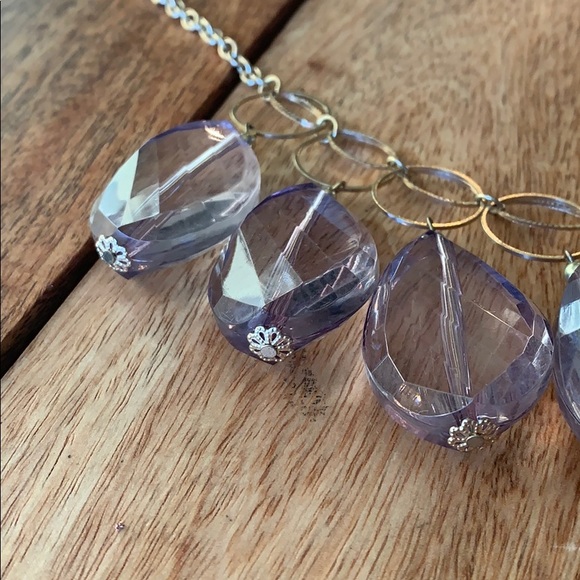 Francesca bubble necklace in gold and lavender - Picture 2 of 3